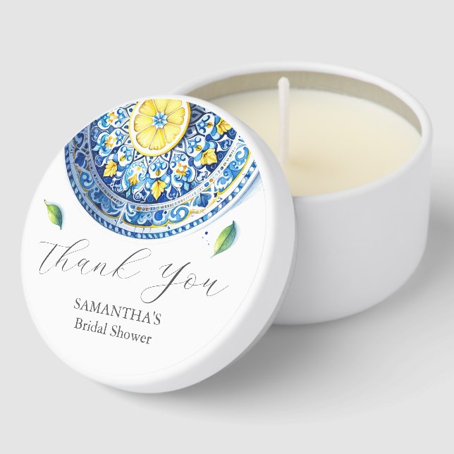 Amalfi Coast Bridal Shower Theme Mini Candle Favors (Corner)