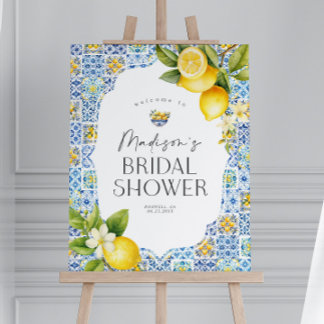 Amalfi Coast Bridal Shower Welcome Sign Citrus 
