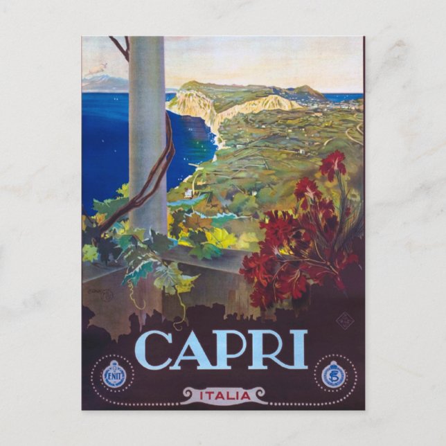 Amalfi Coast Capri Italy Europe Vintage Travel Postcard (Front)