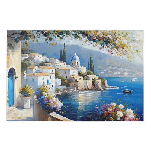 Amalfi Coast Charm Faux Canvas Print