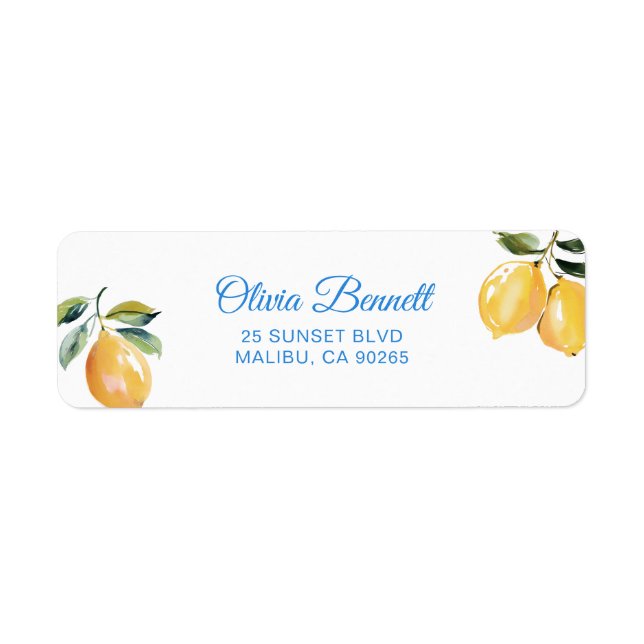 Amalfi Coast Citrus Lemon Return Address Label (Front)