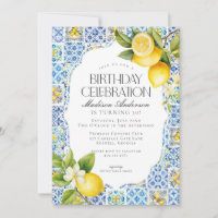Amalfi Coast Coastal Italian Birthday Invitation