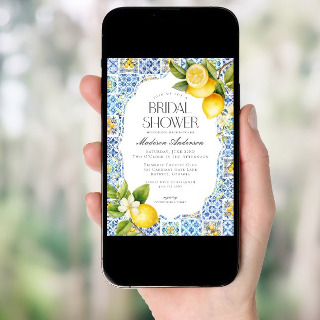 Amalfi Coast Coastal Italian Bridal Shower Invite (Front Digital)
