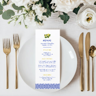 Amalfi Coast I Italian Lemon & Blue Tile Menu