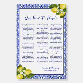 Amalfi Coast I Italian Lemon & Blue Tile Seating Foam Board