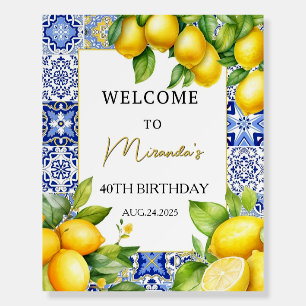 Amalfi Coast Inspired Welcome Sign, Editable Medit Foam Board
