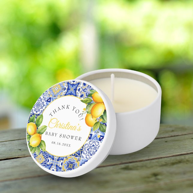 Amalfi Coast Italian Baby Shower Thank you Mini Candle Favors (Creator Uploaded)