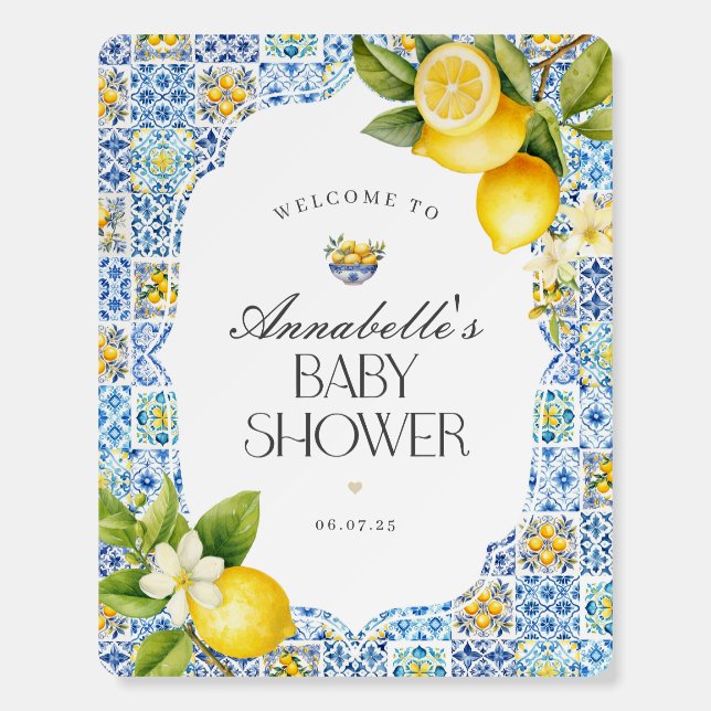 Amalfi Coast Italian Baby Shower Welcome Sign (Front)