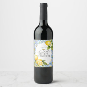 Amalfi Coast Italian Birthday Party Barware Wine Label