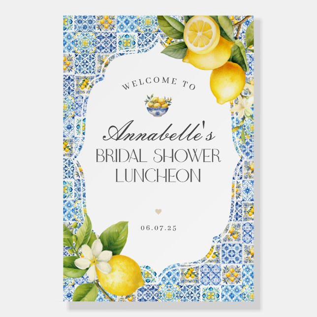 Amalfi Coast Italian Bridal Luncheon Welcome Sign (Front)