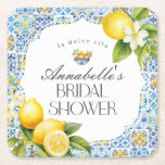 Amalfi Coast Italian Bridal Shower Table Decor Square Paper Coaster at Zazzle