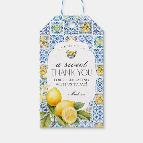 Amalfi Coast Italian Dessert Favor Tag