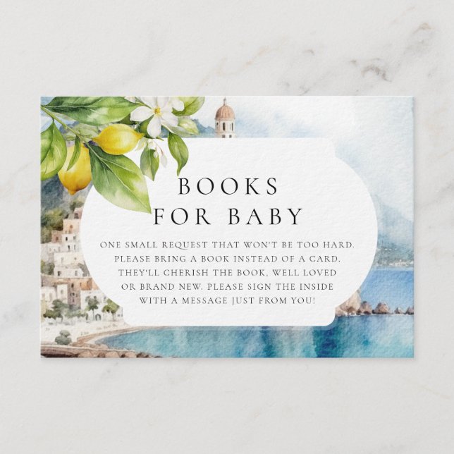 Amalfi Coast Italian Lemon Books For Baby  Enclosure Card (Front)