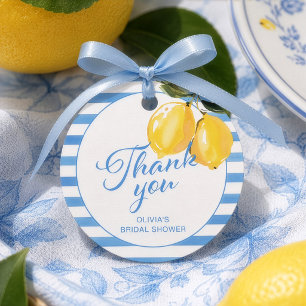 Amalfi Coast Italian Lemon Bridal Shower Thank You Favor Tags