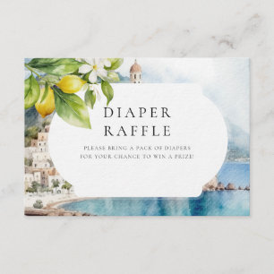 Amalfi Coast Italian Lemon Diaper Raffle Enclosure Card