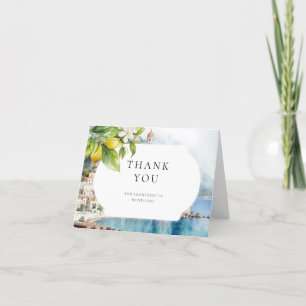 Amalfi Coast Italian Lemon Mediterranean Letterpress Thank You Card