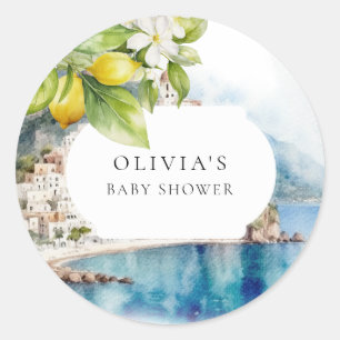 Amalfi Coast Italian Lemon Mediterranean Party Classic Round Sticker