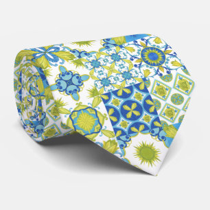 Amalfi Coast Italian Majolica Ceramic Mosaic Neck Tie