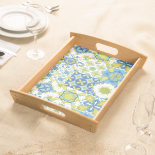 Amalfi Coast Italian Majolica Ceramic Mosaic Serving Tray