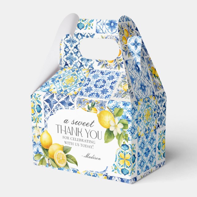 Amalfi Coast Italian Tuscan Coastal Favor Boxes (Front Side)