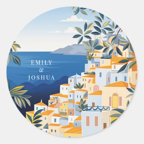 Amalfi Coast Italian Wedding Classic Round Sticker