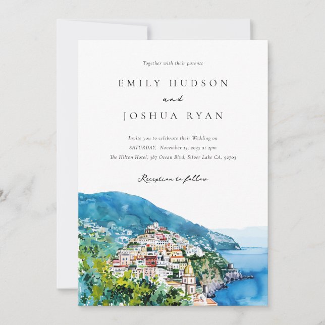 Amalfi Coast Italian Wedding Invitation | Zazzle