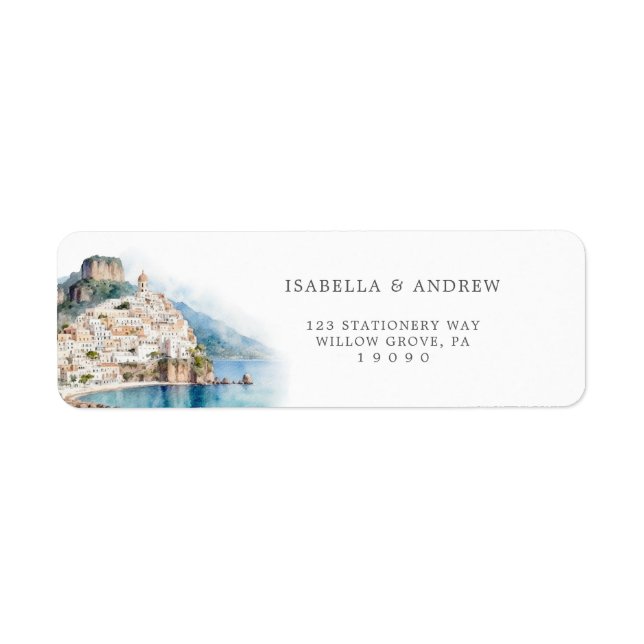 Amalfi Coast Italian Wedding  Label (Front)