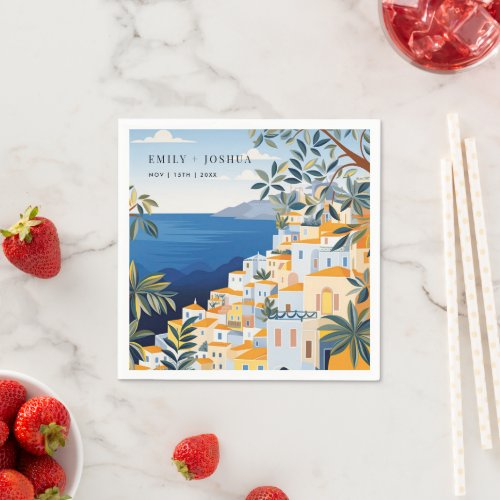 Amalfi Coast Italian Wedding Napkins