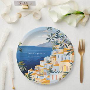Amalfi Coast Italian Wedding Paper Plates