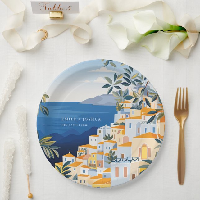 Amalfi Coast Italian Wedding Paper Plates (Wedding)