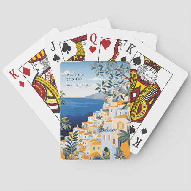 Amalfi Coast Italian Wedding Poker Cards (Back)