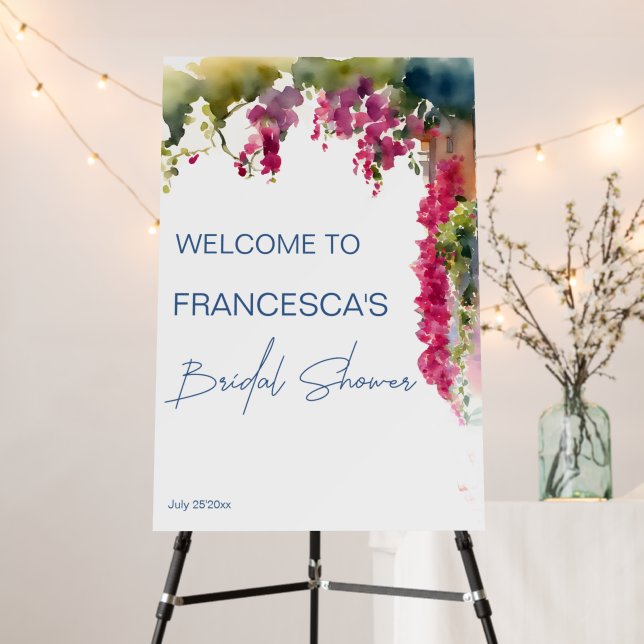 Amalfi coast Italian wedding shower welcome Foam Board (In Situ (Stand))