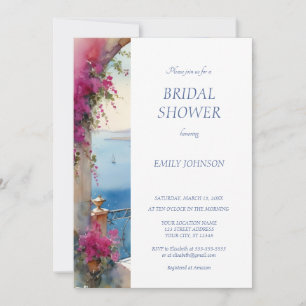 Amalfi Coast Italy Bougainvillea Bridal Shower  Invitation