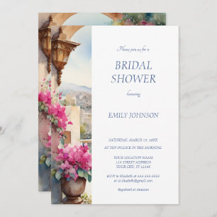 Amalfi Coast Italy Bougainvillea Bridal Shower Invitation
