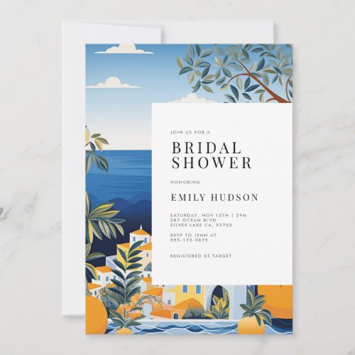 Amalfi Coast Italy Bridal Shower Invitation