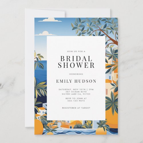 Amalfi Coast Italy Bridal Shower Invitation