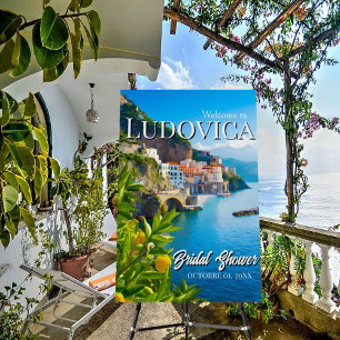 Amalfi Coast Italy Bridal Shower Welcome Sign 