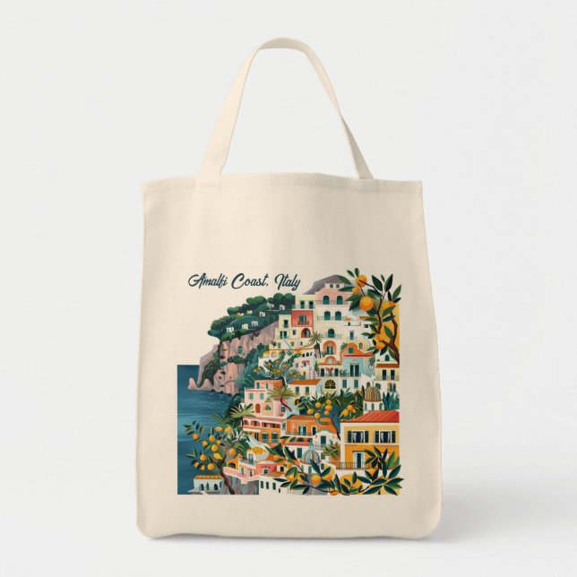 Amalfi Coast, Italy: Iconic Destinations Tote Bag (Front)