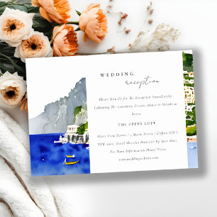 Amalfi Coast Italy Landscape Wedding Reception Enclosure Card