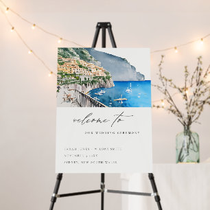 Amalfi Coast Italy Landscape Wedding Welcome Foam Board
