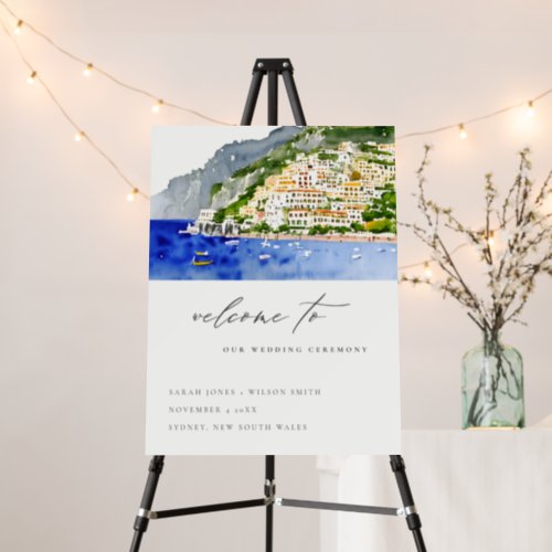 Amalfi Coast Italy Landscape Wedding Welcome Foam Board