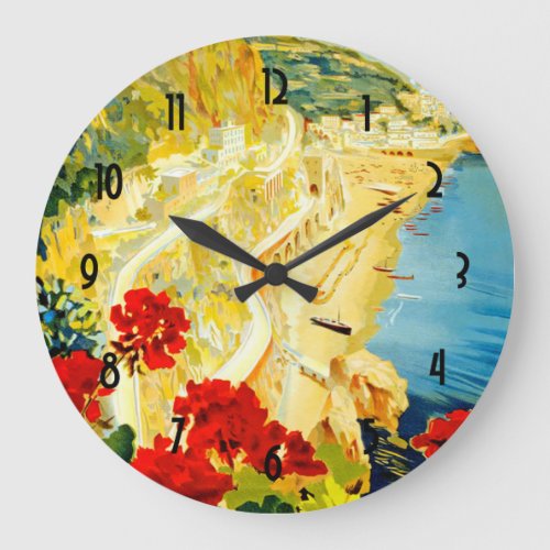 Amalfi Coast Italy Large Clock