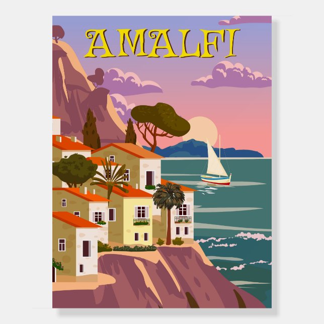 Amalfi Coast Italy, Mediterranean romantic poster (Front)