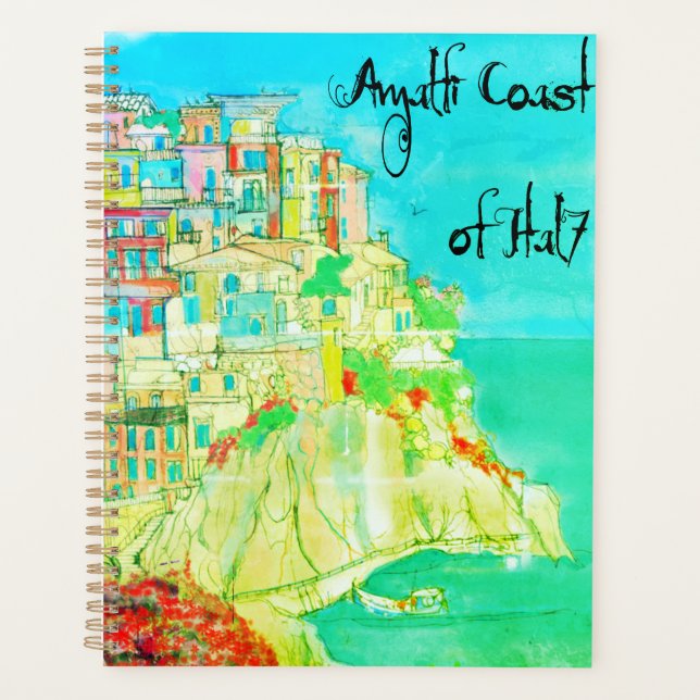 Amalfi Coast Italy Mediterranean Sea Quaint Houses Planner (Front)