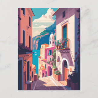Amalfi coast italy postcard