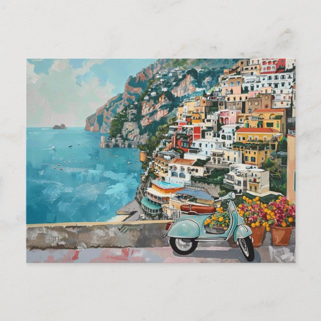 Amalfi Coast, Italy Retro Travel  Postcard (Front)
