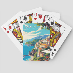 Amalfi Coast Italy Retro Travel Vintage Style  Poker Cards