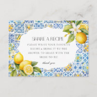 Amalfi Coast Italy Share a Recipe Invite Insert