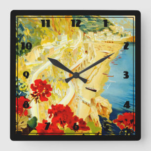 Amalfi Coast, Italy Square Wall Clock