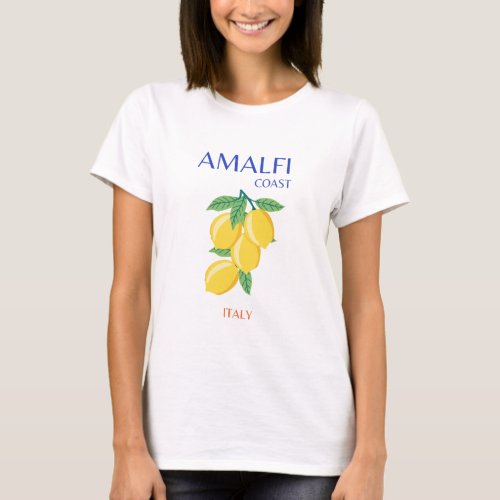 Amalfi Coast Italy Travel Art Pastel Orange T_Shirt